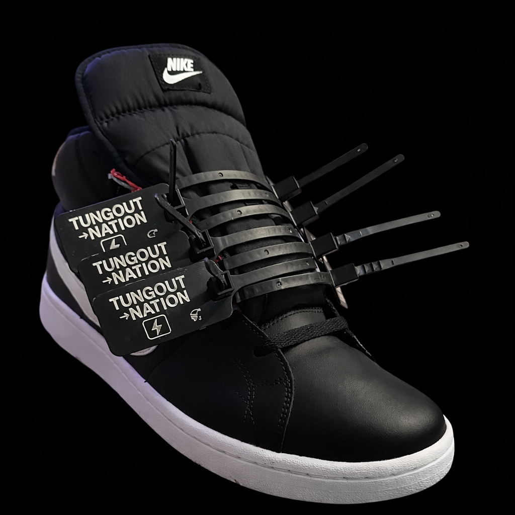 Core Black — Full TungOut silhouette transformation.